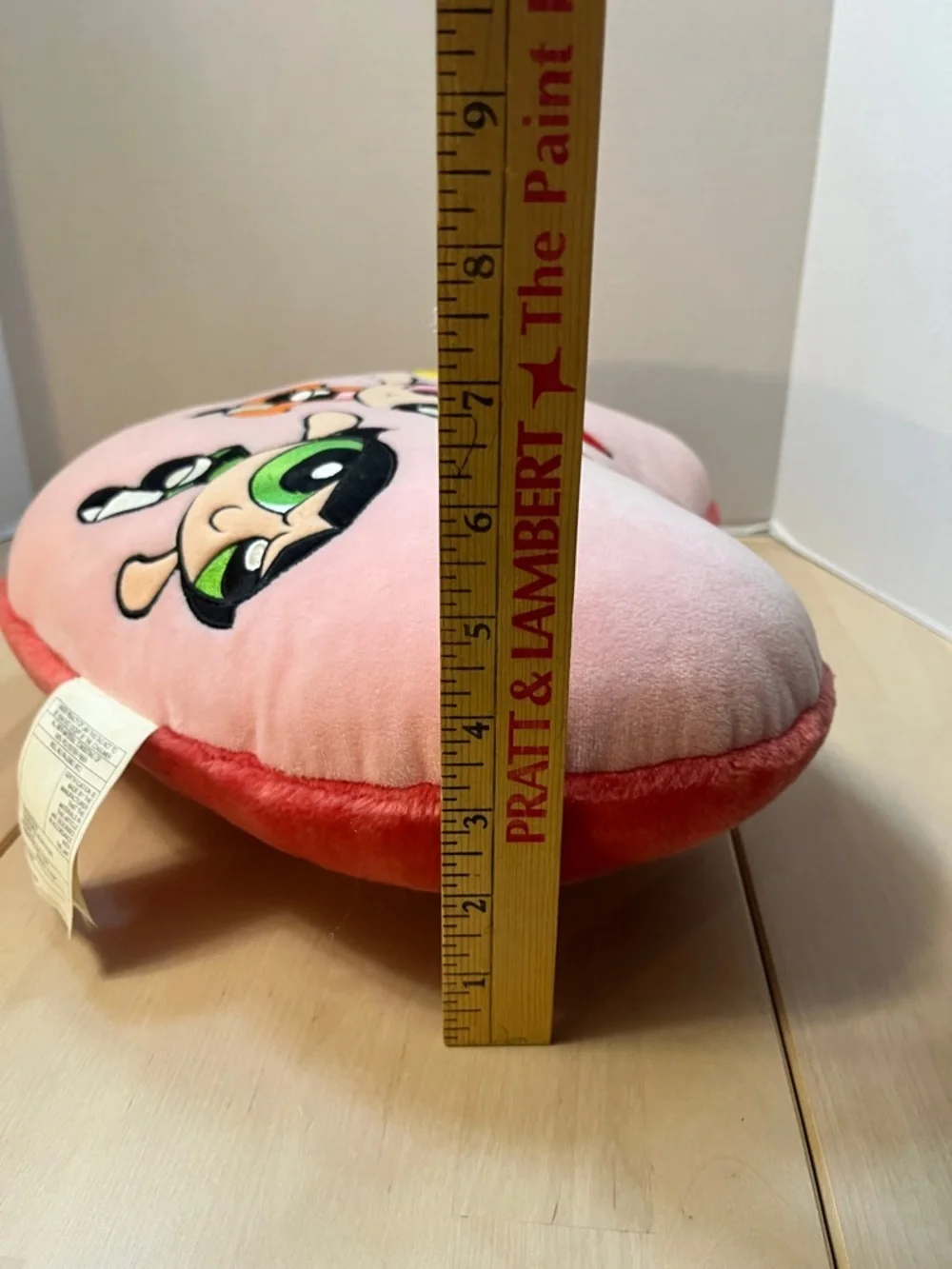 Powerpuff Girls Warner Bros Studio Store  2000 Pink Plush Heart Shaped Pillow